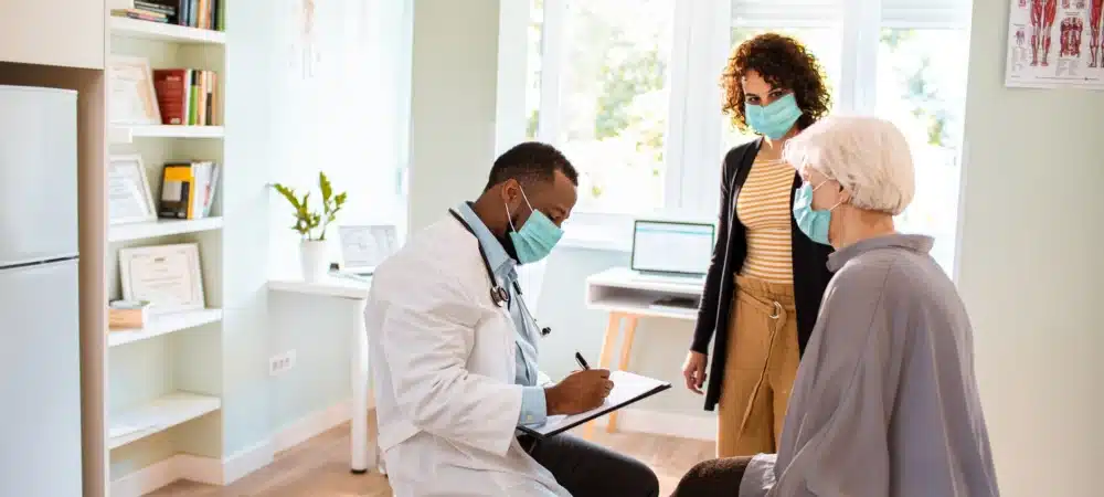 Patient talking with her suboxone doctor