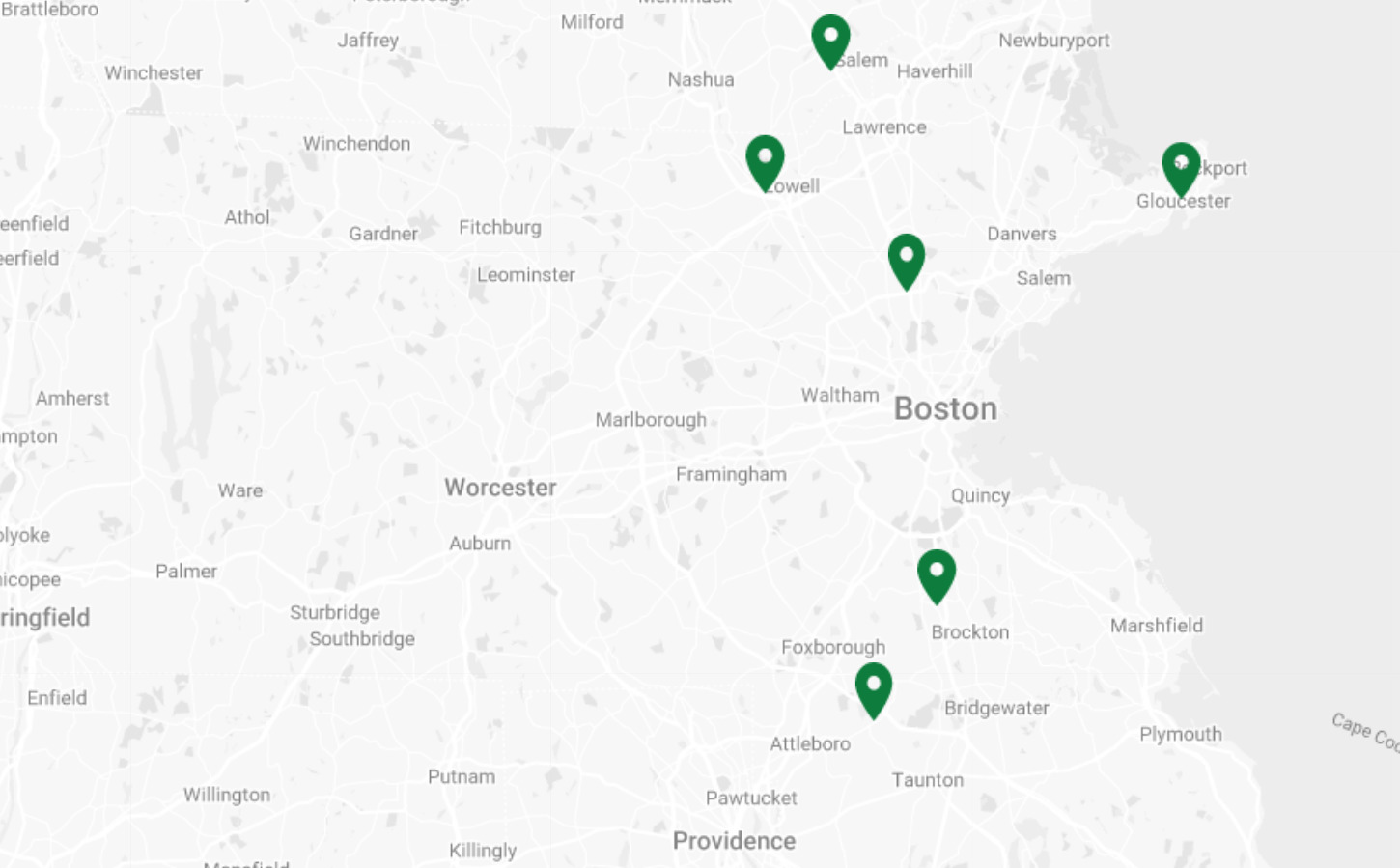 middlesex locations on a map