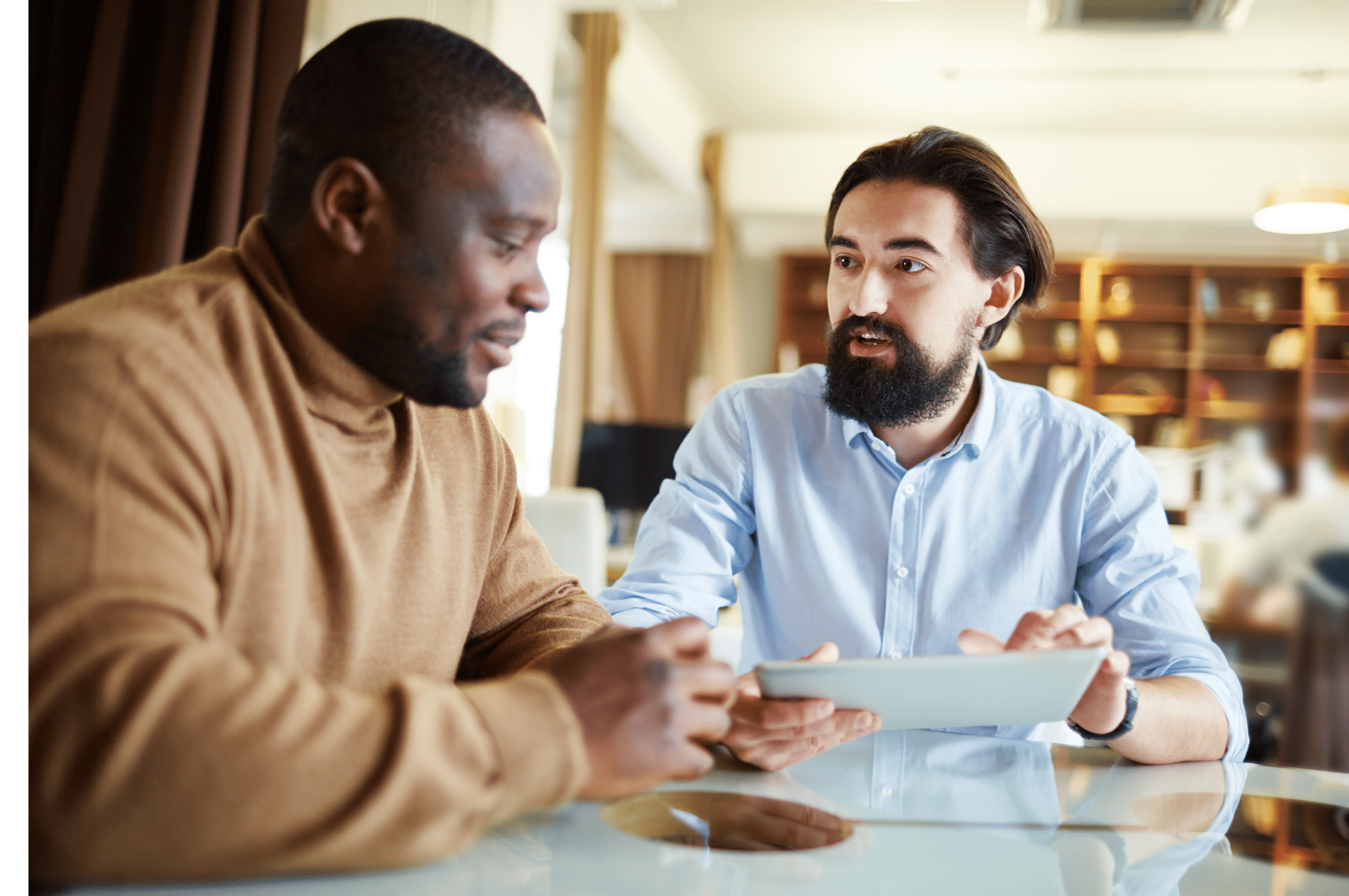Man taking to a provider about Buprenorphine Treatment Options such as Suboxone, Sublocade, and Brixadi